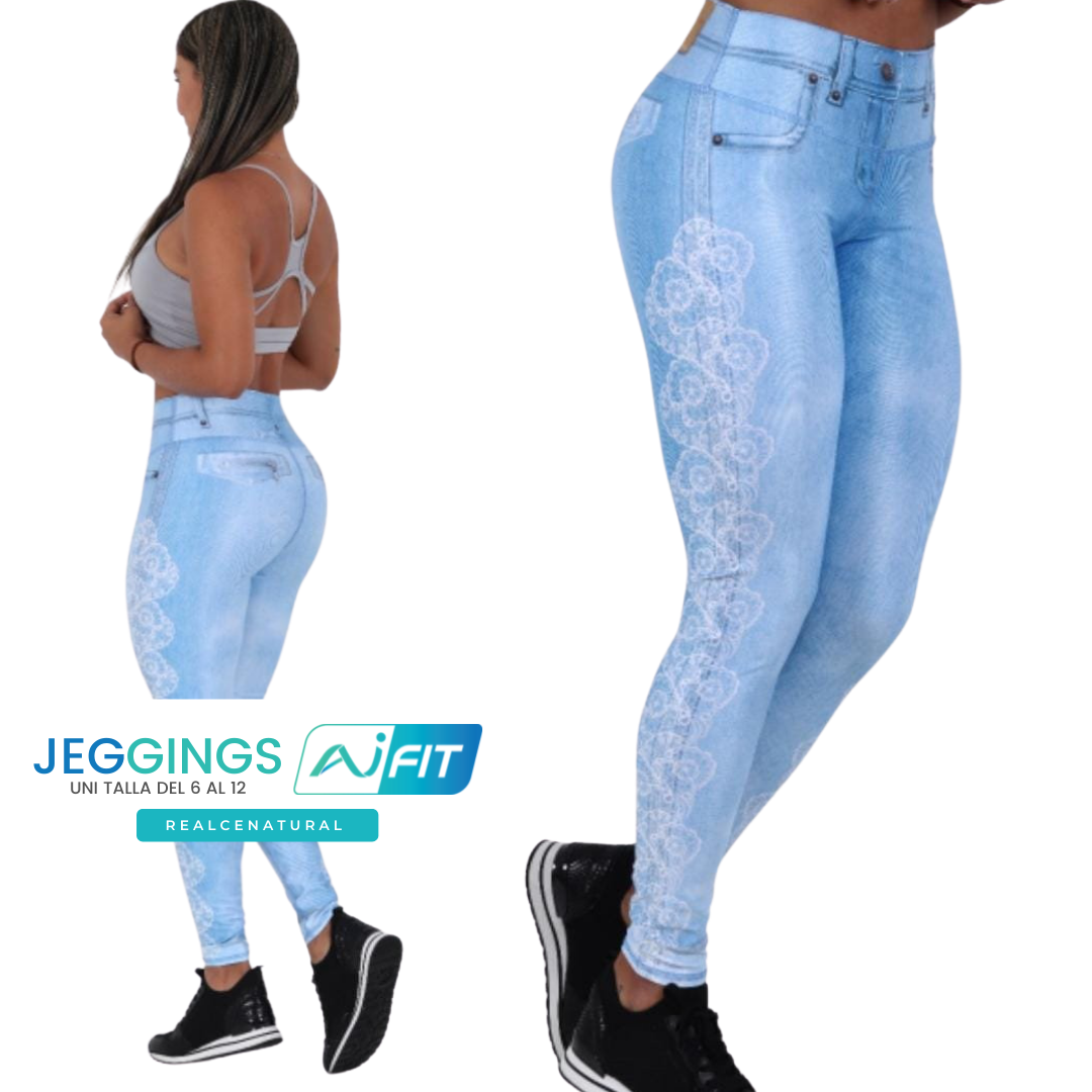 AIFIT JEANS JEGGINGS FLOWERS AI-1005